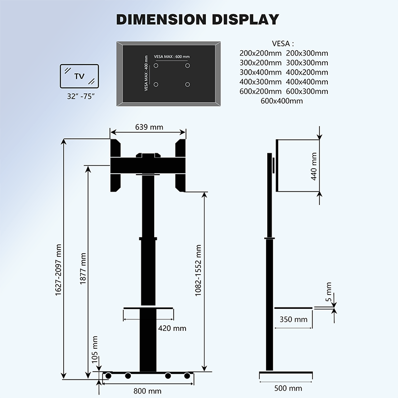 Proton 300 Soporte TV de Pie – 2